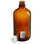 带顶部开口盖的窄口玻璃隔垫瓶