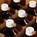 带顶部开口盖的窄口玻璃隔垫瓶