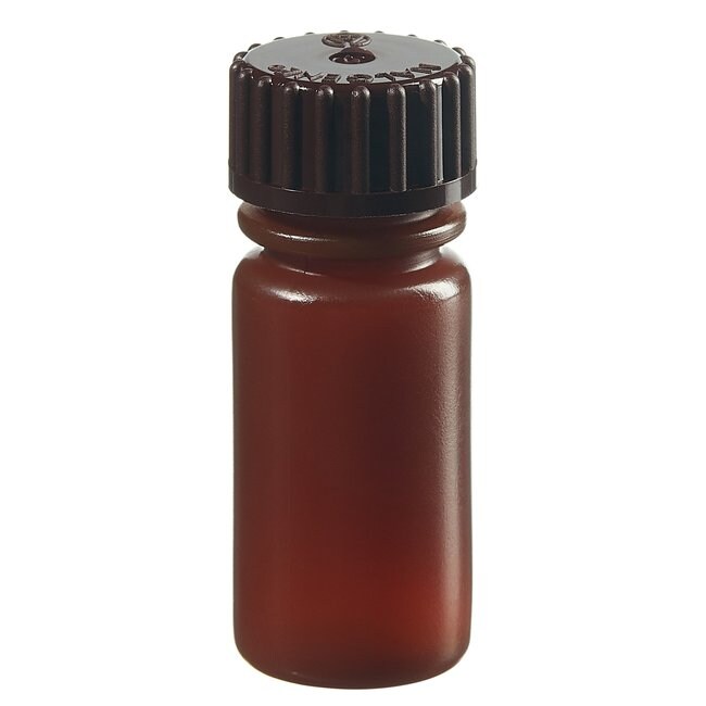 Nalgene&trade; Translucent Amber HDPE Diagnostic Bottles with Closure: Bulk Pack