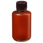 Nalgene&trade; 半透明琥珀色窄口 HDPE 带盖包装瓶：散装