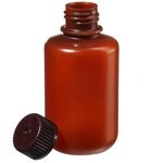 Nalgene&trade; 半透明琥珀色窄口 HDPE 带盖包装瓶：散装