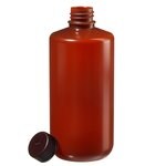 Nalgene&trade; 半透明琥珀色窄口 HDPE 带盖包装瓶：散装