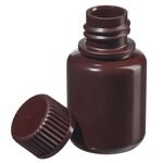 Nalgene&trade; 窄口不透明琥珀色 HDPE 带盖包装瓶：散装