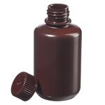 Nalgene&trade; 窄口不透明琥珀色 HDPE 带盖包装瓶：散装