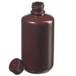 Nalgene&trade; 窄口不透明琥珀色 HDPE 带盖包装瓶：散装