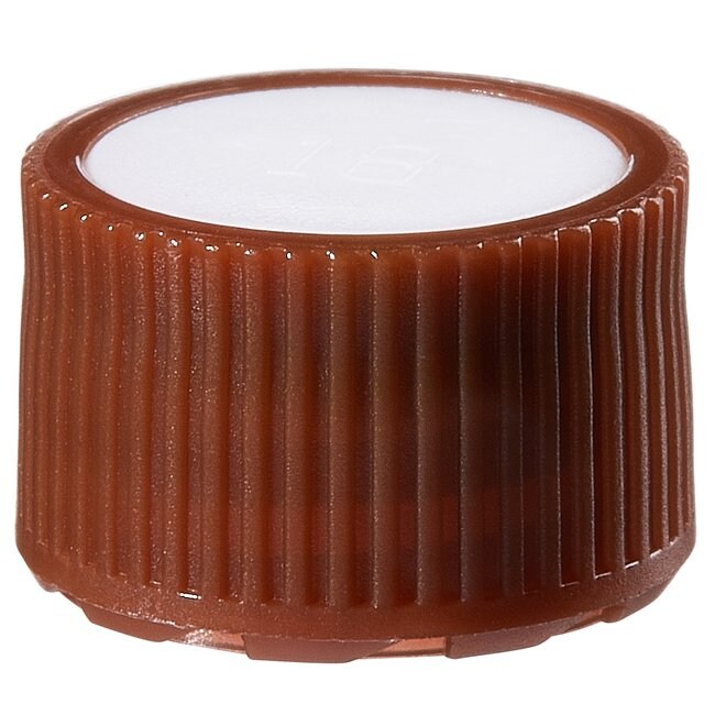 适用于微量包装样品瓶的 Nalgene&trade; 琥珀色 PPCO 加高型颜色标记盖：未灭菌