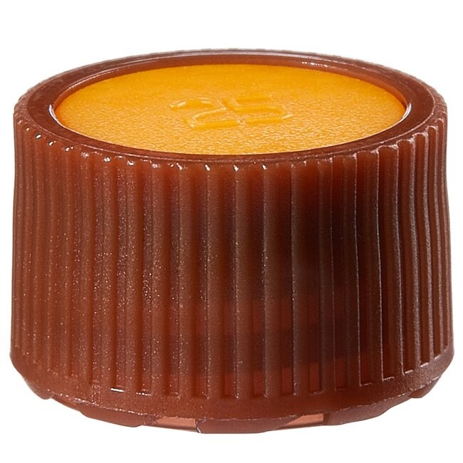 Nalgene&trade; PPCO 琥珀色加高型颜色标记微量包装样品瓶瓶盖：无菌、散装