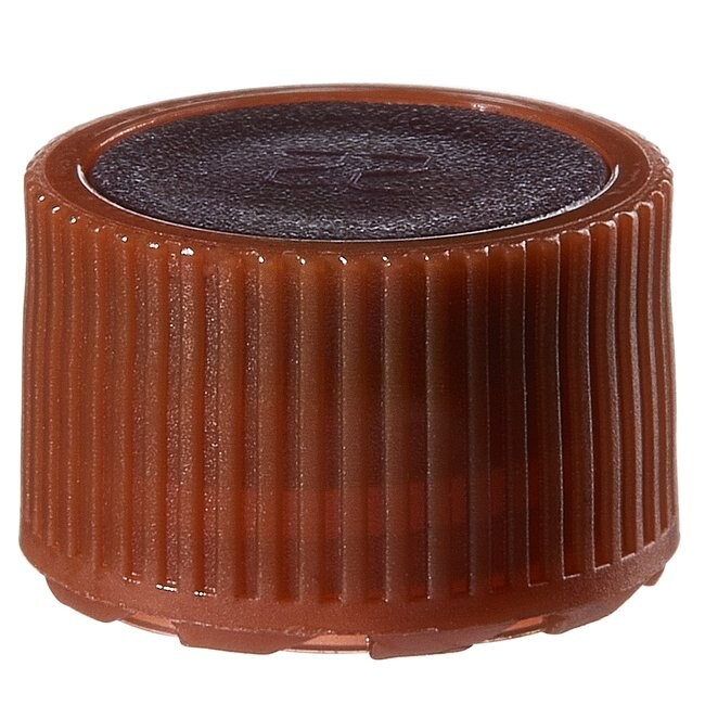 Nalgene&trade; PPCO Amber High Profile Closures with Color Coders for Micro Packaging Vials: Sterile, Bulk Pack