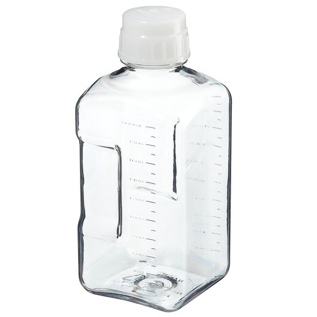Nalgene&trade; Square PETG Media Bottles with Closure: Nonsterile, Shrink-Wrapped Trays