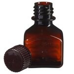 Nalgene&trade; 方形琥珀色 PETG 带盖培养基瓶：非无菌，热塑托盘包装