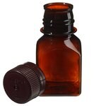 Nalgene&trade; 方形琥珀色 PETG 带盖培养基瓶：非无菌，热塑托盘包装