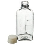 Nalgene&trade; 方型带盖 PETG 培养基瓶：无菌、热塑托盘装