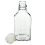 Nalgene&trade; Square PETG Media Bottles with Closure: Sterile, Shrink-Wrapped Trays