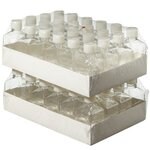 Nalgene&trade; Square PETG Media Bottles with Closure: Sterile, Shrink-Wrapped Trays