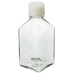 Nalgene&trade; 方型带盖 PETG 培养基瓶：无菌、热塑托盘装
