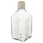 Nalgene&trade; PETG 带隔垫盖方型培养基瓶：无菌、热塑托盘装