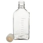 Nalgene&trade; PETG 带隔垫盖方型培养基瓶：无菌、热塑托盘装