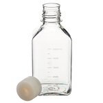 Nalgene&trade; PETG 带隔垫盖方型培养基瓶：无菌、热塑托盘装