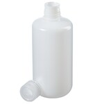 经认证的 Nalgene&trade; 低微粒带盖 HDPE 窄口瓶：实验室包装