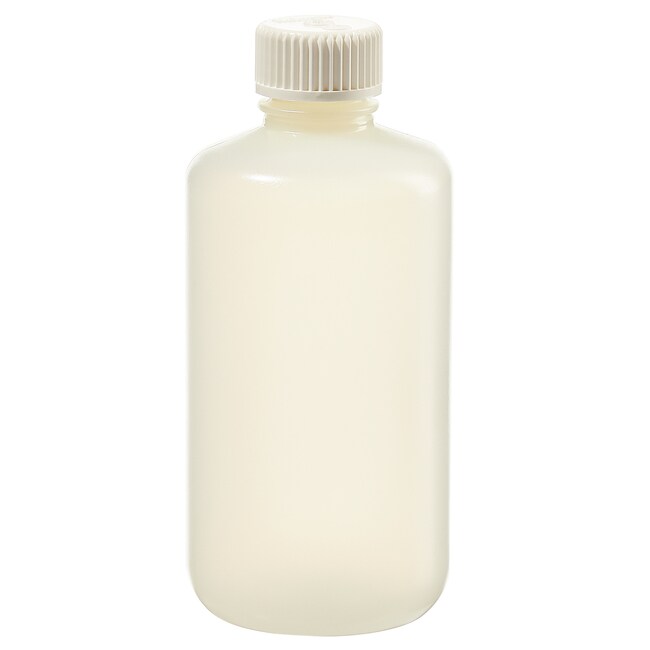 Nalgene&trade; 窄口 HDPE 带盖包装瓶：无菌、热塑托盘装