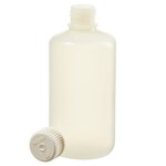 Nalgene&trade; 窄口 HDPE 带盖包装瓶：无菌、热塑托盘装