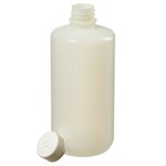 Nalgene&trade; 窄口 HDPE 带盖包装瓶：无菌、热塑托盘装