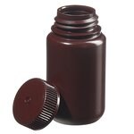 Nalgene&trade; Wide-Mouth Opaque Amber HDPE Packaging Bottles with Closure: Bulk Pack