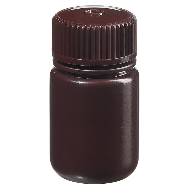 Nalgene&trade; 广口不透明琥珀色 HDPE 带盖包装瓶：散装