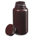 Nalgene&trade; Wide-Mouth Opaque Amber HDPE Packaging Bottles with Closure: Bulk Pack