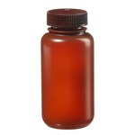 Nalgene&trade; Wide-Mouth Translucent Amber HDPE Packaging Bottles with Closure: Bulk Pack