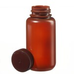 Nalgene&trade; Wide-Mouth Translucent Amber HDPE Packaging Bottles with Closure: Bulk Pack