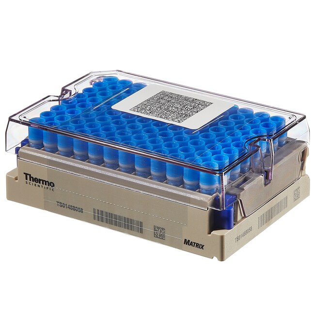 采用条形码锁闩支架包装的 Matrix&trade; 0.5 mL 螺口管