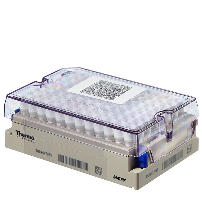 采用条形码锁闩支架包装的 Matrix&trade; 0.5 mL 螺口管