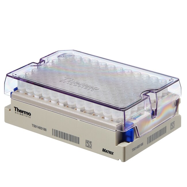 采用条形码锁闩支架包装的 Matrix&trade; 0.5 mL 螺口管