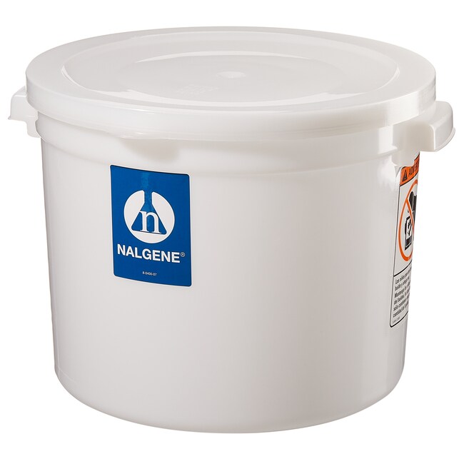 Nalgene&trade; 大型圆柱形 HDPE 容器（带盖）