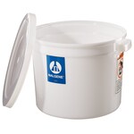 Nalgene&trade; 大型圆柱形 HDPE 容器（带盖）