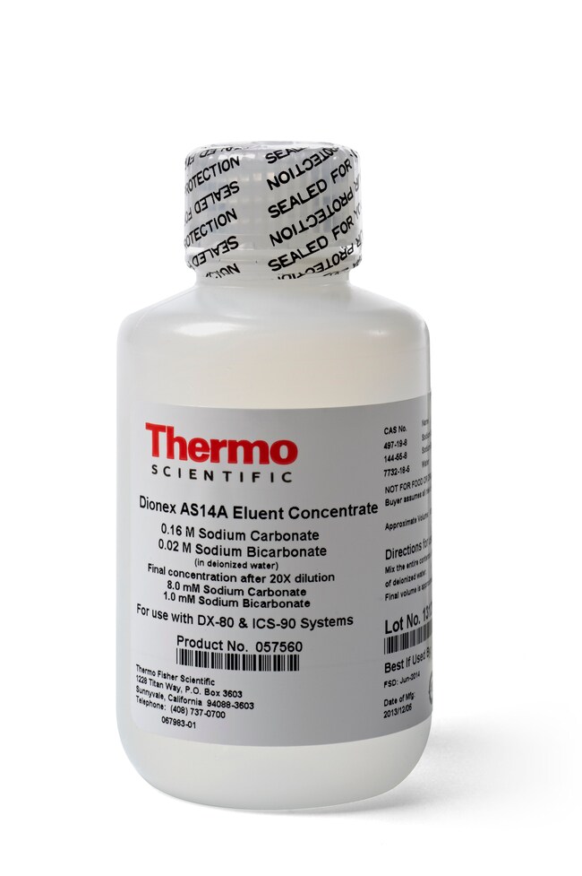 Dionex&trade; AS14A Eluent Concentrate; Sodium Carbonate/Bicarbonate Concentrate