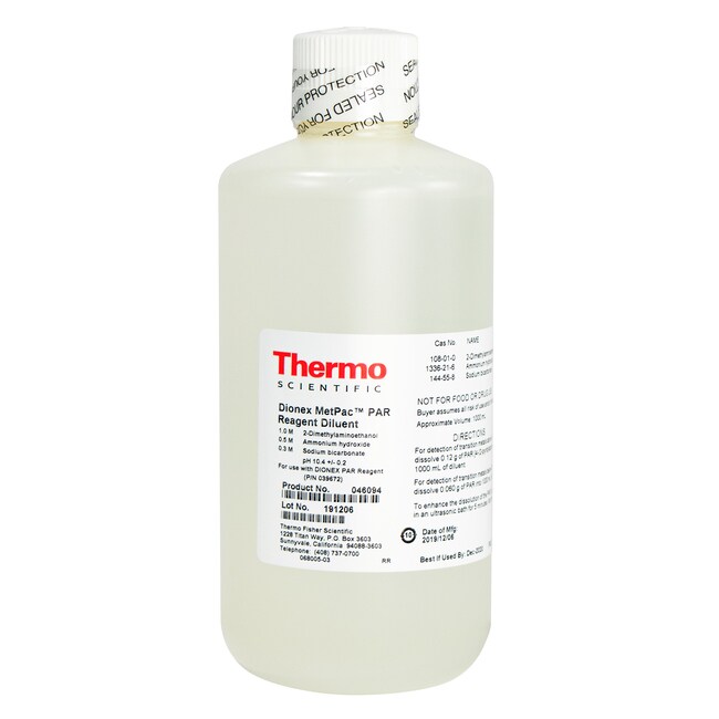 Dionex&trade; MetPac&trade; PAR 柱后稀释液和 Dionex&trade; PAR 试剂