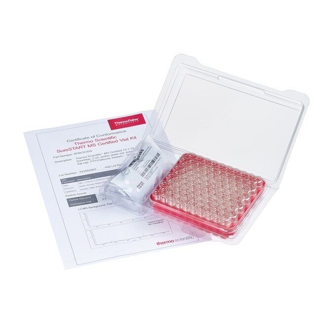 SureSTART™ MSCERT+ 螺口样品瓶和瓶盖套件,3级高性能应用