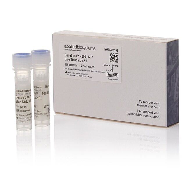Genescan&trade; 600 LIZ&trade; 染料大小标准品 v2.0