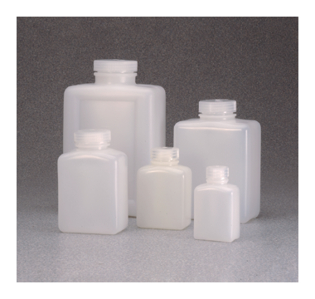 Nalgene™ 矩形 HDPE 带盖瓶