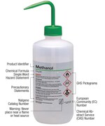 Nalgene&trade; Right-to-Understand 安全洗瓶拥有《全球化学品统一分类和标签制度》(GHS) 标签