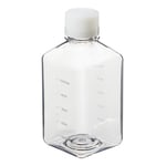 Nalgene&trade; 方型带盖 PET 培养基瓶：无菌、热塑托盘装