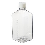 Nalgene&trade; 方型带盖 PET 培养基瓶：无菌、热塑托盘装
