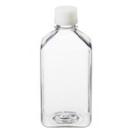 Nalgene&trade; 方型带盖 PET 培养基瓶：无菌、热塑托盘装