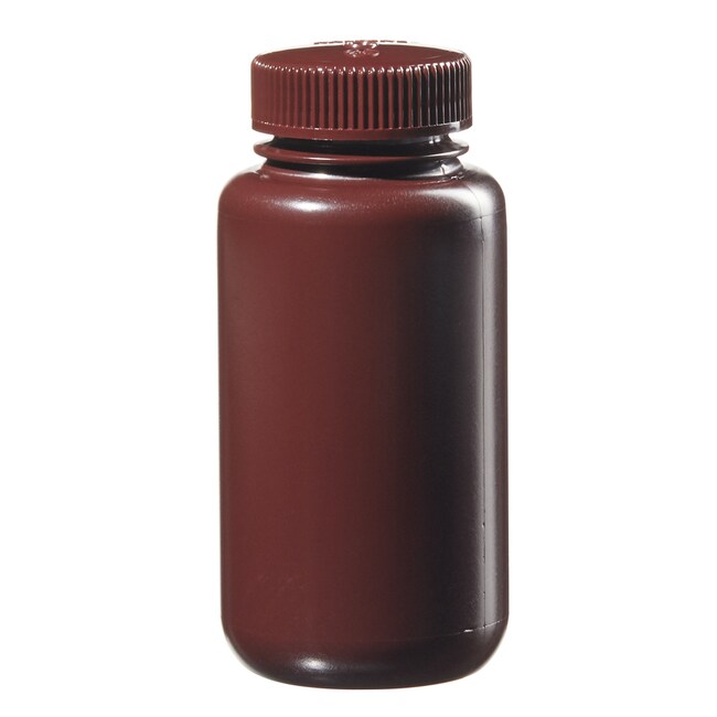 Nalgene&trade; Wide-Mouth Amber HDPE Economy Bottles with Closure