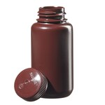 Nalgene&trade; Wide-Mouth Amber HDPE Economy Bottles with Closure