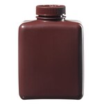 Nalgene&trade; 矩形不透明琥珀色 HDPE 带盖瓶：散装