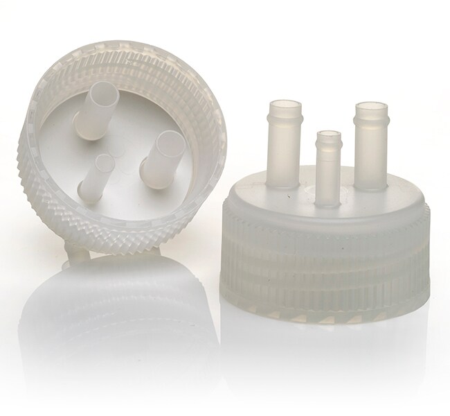 Nalgene&trade; Polypropylene with Silicone Liner, Ported Biotainer Bottle and Carboy Closure