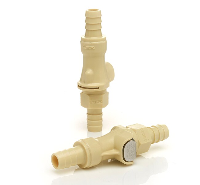 Nalgene&trade; 带倒钩的阀式快速断开装置